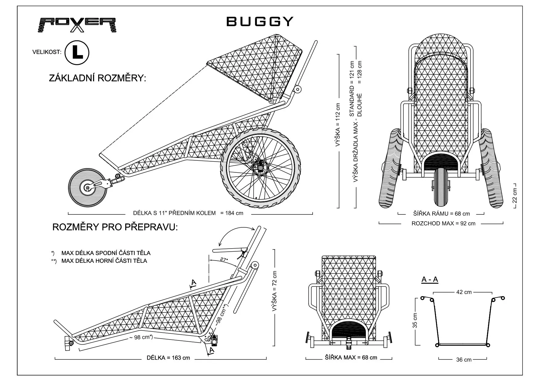 Technický nákres — Buggy L Buggy L